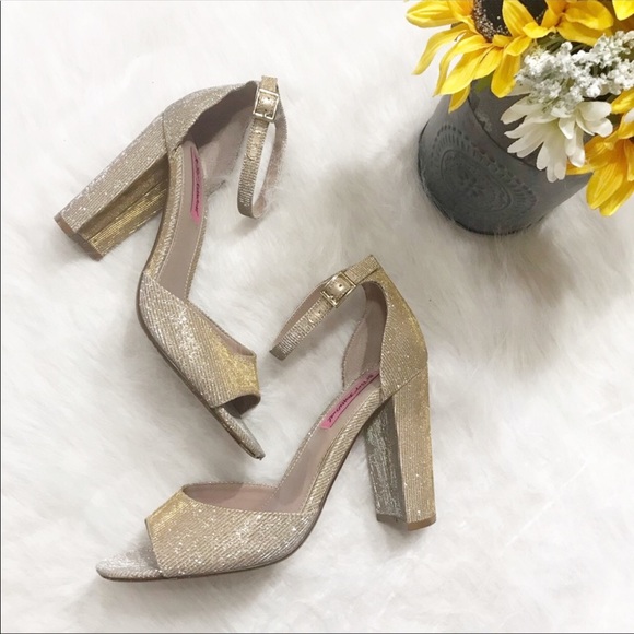 Betsey Johnson Shoes - Betsey Johnson Jess Gold Heels
